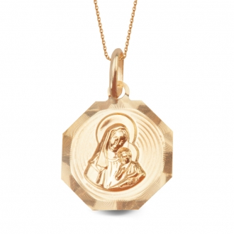 Złota zawieszka wisiorek medalik Matka Boska