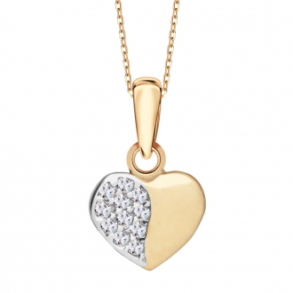 Złota zawieszka wisiorek serce z cyrkoniami