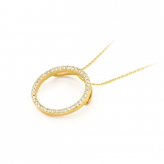 Złota zawieszka kółeczko z brylantami 0,20ct ZBD442