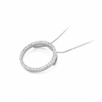 Złota zawieszka kółeczko z brylantami 0,20ct ZBD442