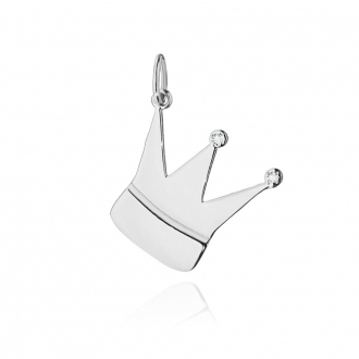 Złota zawieszka korona z brylantami 0,01ct ZBD502