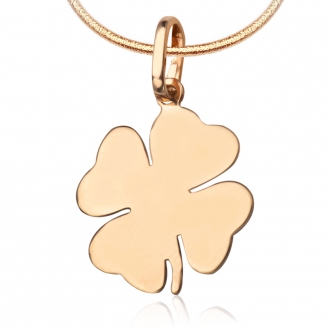 Złota zawieszka wisiorek koniczynka