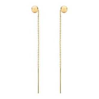 Złote kolczyki przewlekane kulki KG477372