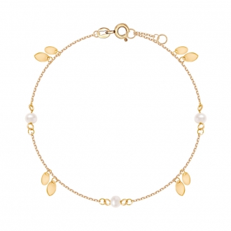 Złota bransoletka z perłami