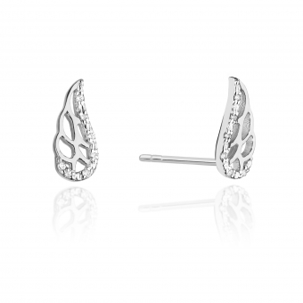 Kolczyki z białego złota skrzydełka z brylantami 0,06ct CKBD001/W