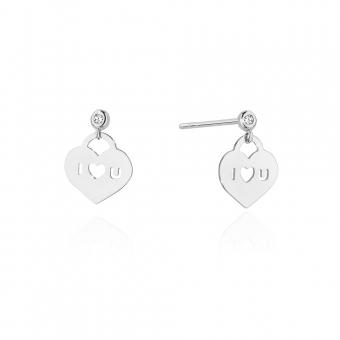 Złote kolczyki serce z brylantami 0,03ct CKBD011
