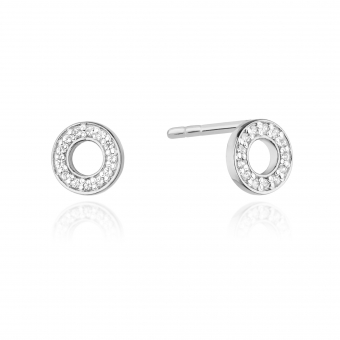 Kolczyki z białego złota kółeczka z brylantami 0,13ct CKBD014/W