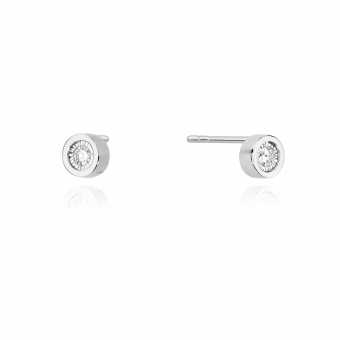Kolczyki z białego złota kółeczka z brylantami 0,16ct CKBD016/W