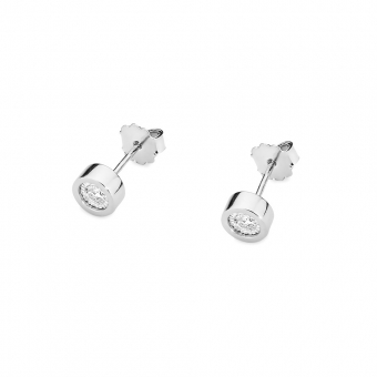 Kolczyki z białego złota kółeczka z brylantami 0,16ct CKBD016/W