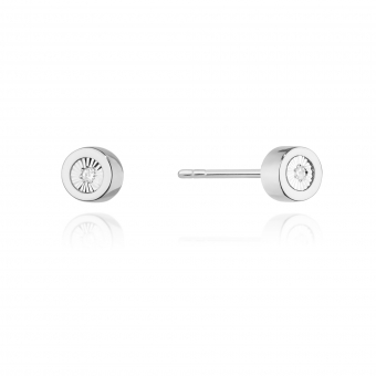 Kolczyki z białego złota kółeczka z brylantami 0,03ct CKBD017/W