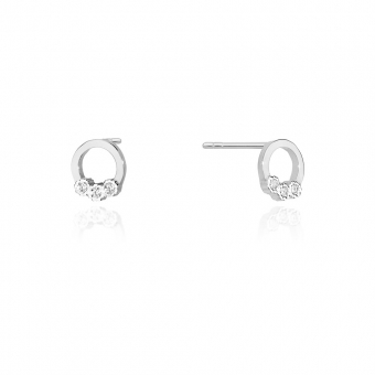 Kolczyki z białego złota kółeczka z brylantami 0,05ct CKBD020/W