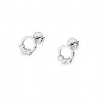 Kolczyki z białego złota kółeczka z brylantami 0,05ct CKBD020/W