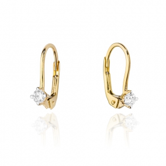 Złote kolczyki z brylantami 0,16ct KOBD057_D