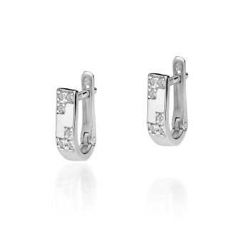 Kolczyki z białego złota brylantami 0,10ct KOBD010/W