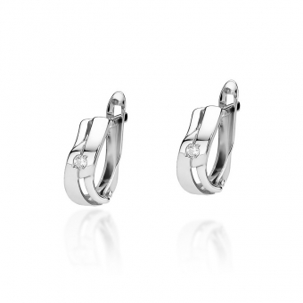 Kolczyki z białego złota z brylantami 0,08ct KOBD017/W