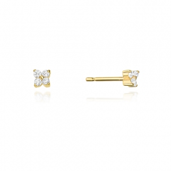 Złote kolczyki z brylantami 0,09ct KOBD024