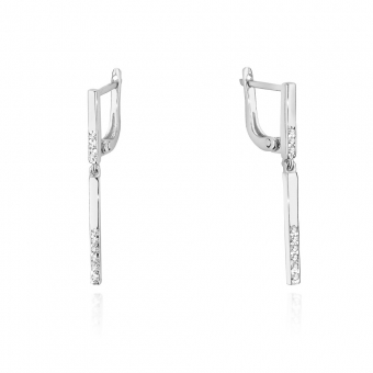 Kolczyki  wiszące z białego złota z brylantami 0,08ct KOBD025/W