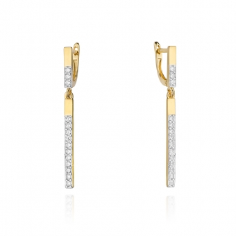 Złote wiszące kolczyki z brylantami 0,56ct KOBD027