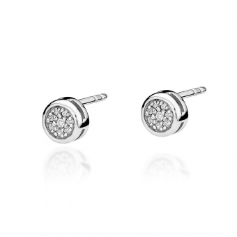 Kolczyki z białego złota kółeczka z brylantami 0,09ct KOBD041/W