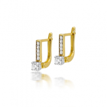 Złote kolczyki z brylantami 0,32ct KOBD053