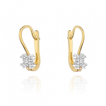 Złote kolczyki z brylantami 0,18ct KOBD054