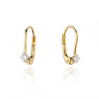 Złote kolczyki z brylantami 0,06ct KOBD057
