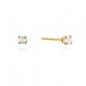 Złote kolczyki z brylantami 0,06ct KOBD058_B