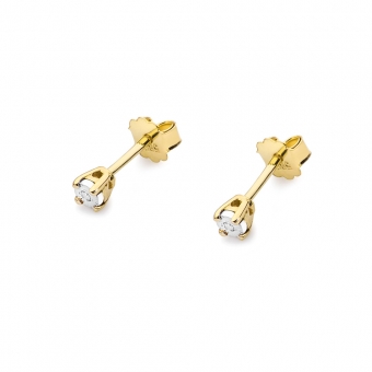 Złote kolczyki z brylantami 0,06ct KOBD058_B