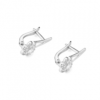 Kolczyki z białego złota kwiatuszek z brylantami 0,31ct KOBD062/W