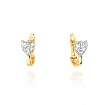 Złote kolczyki z brylantami 0,14ct KOBD064