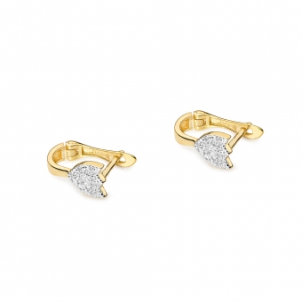 Złote kolczyki z brylantami 0,14ct KOBD064