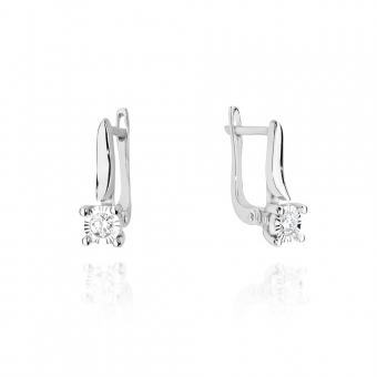 Złote kolczyki z brylantami 0,16ct KOBD065_C