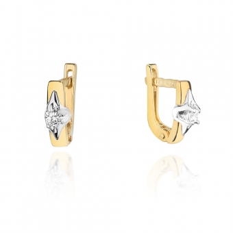 Złote kolczyki z brylantami 0,08ct KOBD088