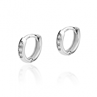 Kolczyki z białego złota koła z brylantami 0,08ct KOBD235/W