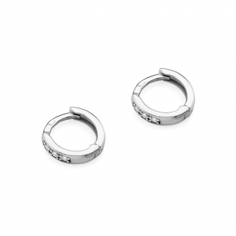 Kolczyki z białego złota koła z brylantami 0,08ct KOBD235/W