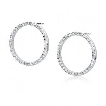 Kolczyki z białego złota koła z brylantami 0,40ct KOBD442/W
