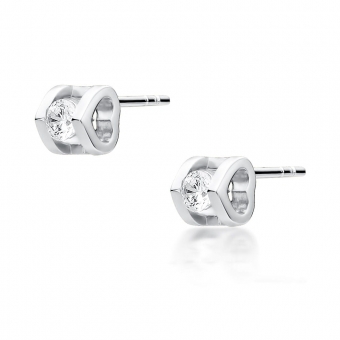 Kolczyki z białego złota z brylantami 0,18ct KOBD444/W