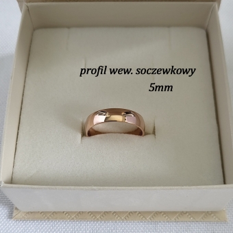 Obrączki ślubne z różowego złota półokrągłe KRZ/R