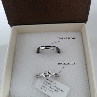 Obrączka z czarnego złota półokrągła szer. 3mm