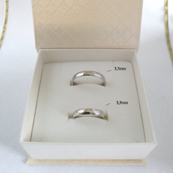 Obrączki platynowe półokrągłe szer. 3,5mm