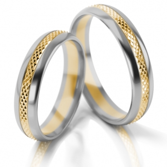 Obrączki ślubne AS3 (kolor złota: biały / żółty / biały)