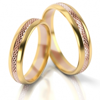 Obrączki ślubne AS3 (kolor złota: żołty / różowy / żółty)