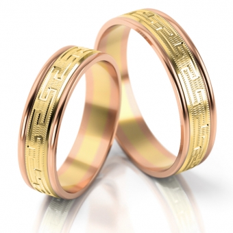 Obrączki ślubne AS136 (kolor złota: różowy / żółty / różowy)