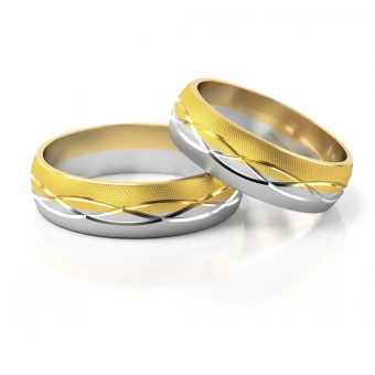 Obrączki ślubne złote AS205 (kolor złota: biały / żółty)