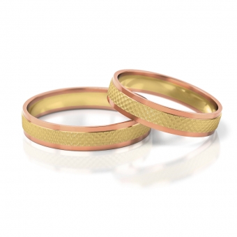 Obrączki ślubne AS229 (kolor złota: różowy / żółty / różowy)