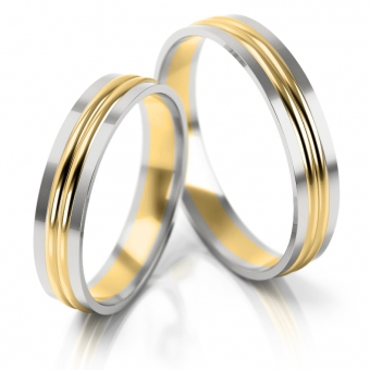 Obrączki ślubne AS250 (kolor złota: biały / żółty / biały)