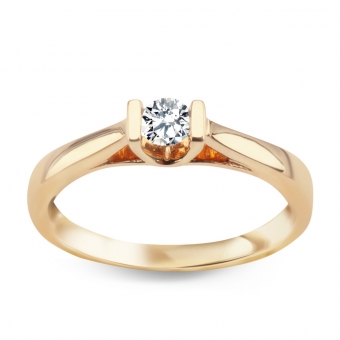 Złoty pierścionek zaręczynowy z diamentem