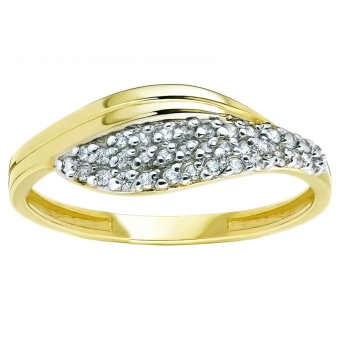 Złoty pierścionek z cyrkoniami G2267