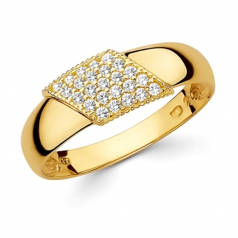 Elegancki złoty pierścionek z cyrkoniami PM011