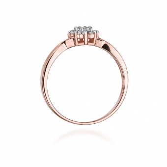 Pierścionek z różowego złota z brylantami 0.22ct BD72/R